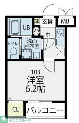 プラフィド(1K/1階)の間取り写真