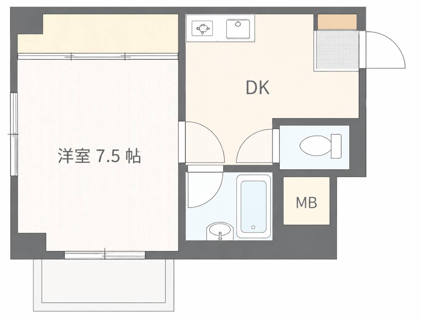 エトワール鯉城(1DK/5階)の間取り写真