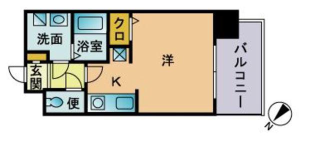 エンクレスト西公園 Ⅲ(1K/9階)の間取り写真