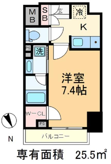 ブライズ王子(1K/3階)の間取り写真
