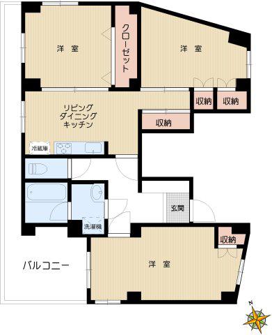 サンライズ小石川(2SDK/5階)の間取り写真