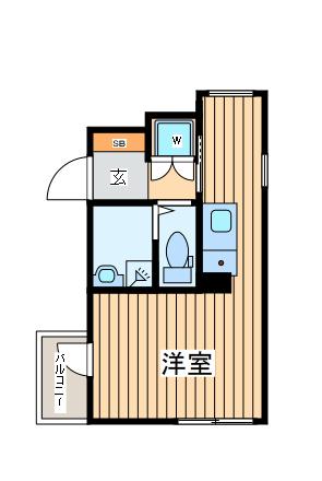 フォルターナ横浜反町(ワンルーム/3階)の間取り写真