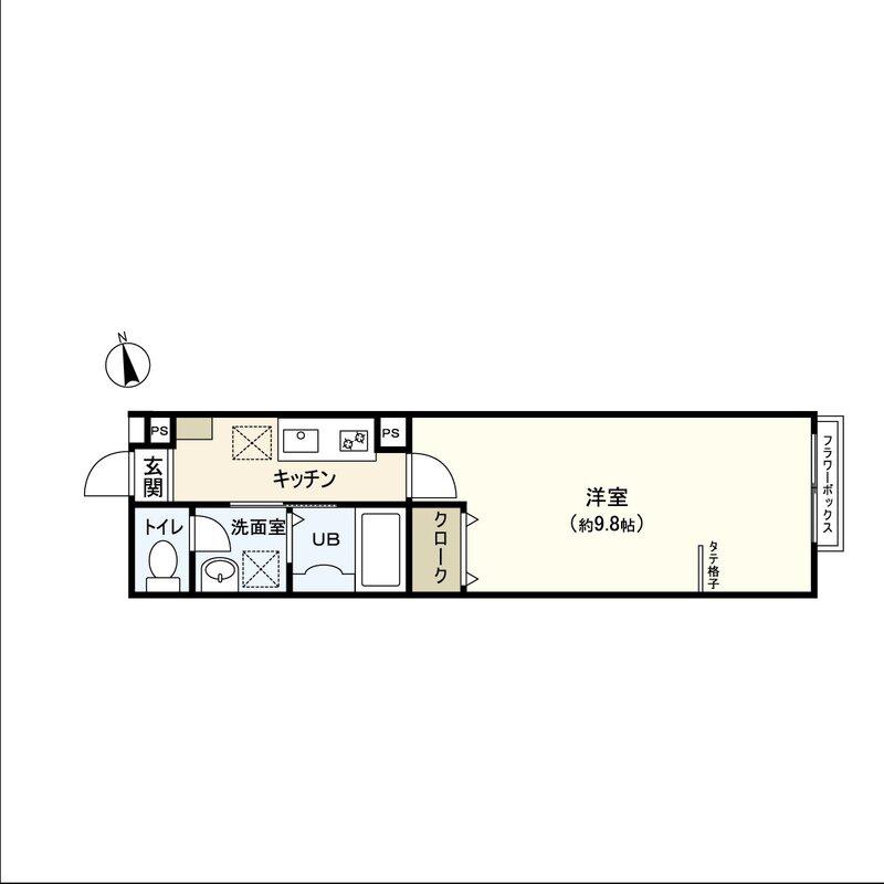 AZUL富沢(1K/2階)の間取り写真