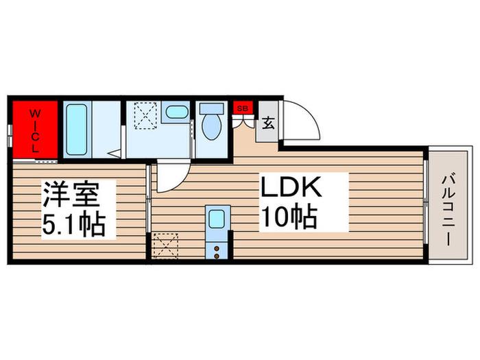 レジデンス千寿の風(1LDK/2階)の間取り写真