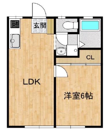 BCASA荒川沖RE-BORN B棟(1LDK/2階)の間取り写真