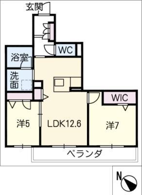 ツィプレッセン ハープス(2LDK/3階)の間取り写真