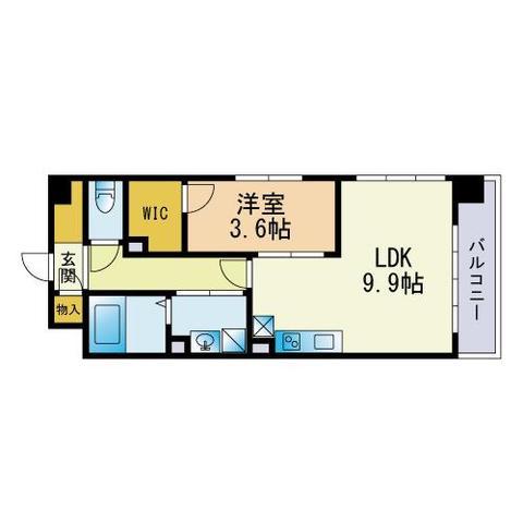 ADEN箱崎駅前(1LDK/3階)の間取り写真