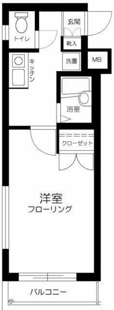 ダイホープラザ桜上水(1K/2階)の間取り写真