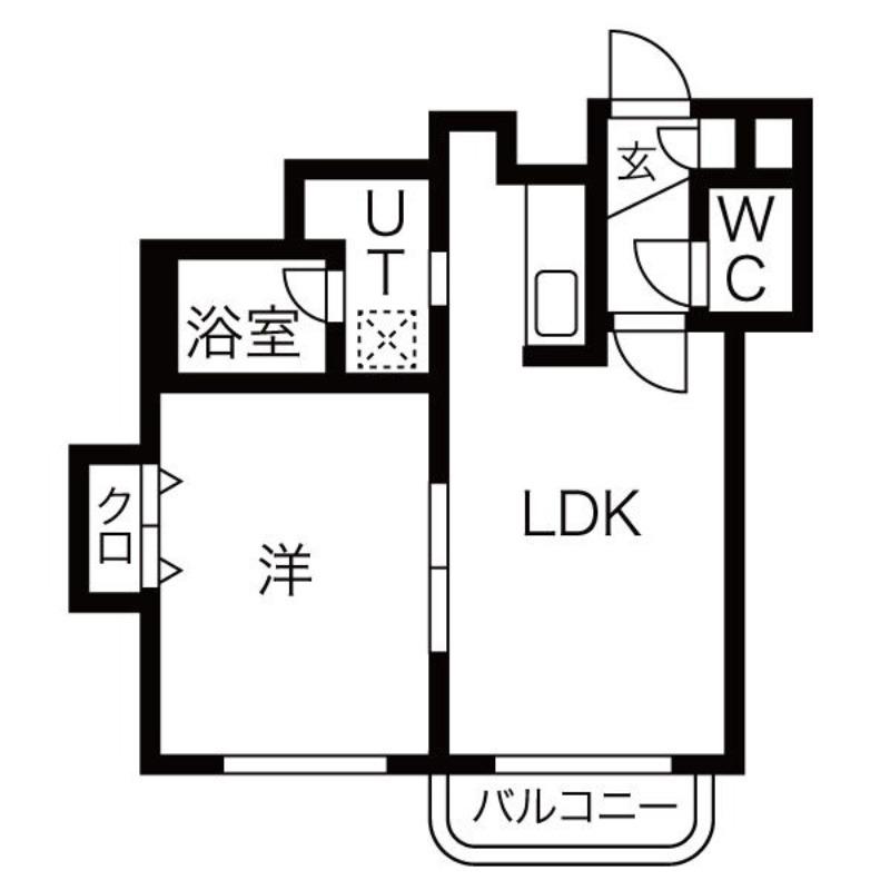 エスポワール(1LDK/2階)の間取り写真