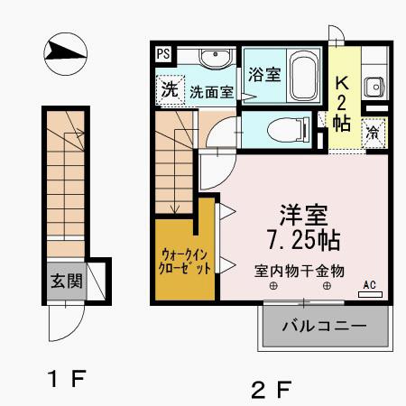 アーバンライフII(1K/1階)の間取り写真