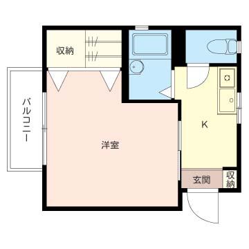 レイ・コトー(1K/2階)の間取り写真