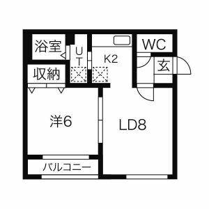 ドリーバーデン宮の沢(1LDK/3階)の間取り写真