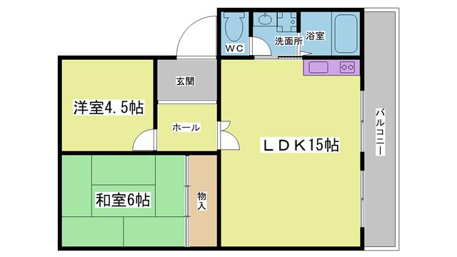 すずらん台コート(2LDK/5階)の間取り写真