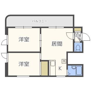 ファイン南6条(2LDK/3階)の間取り写真