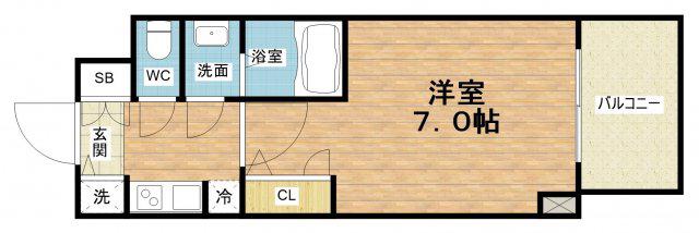 S-RESIDENCE福島ALOVITA(1K/10階)の間取り写真
