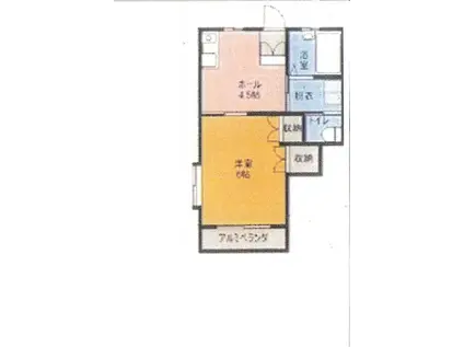 グラディールセントラルII(1K/1階)の間取り写真