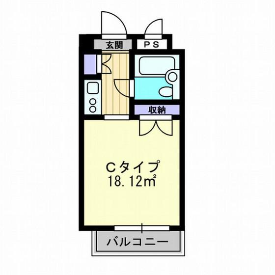 アルファ枝川(1K/3階)の間取り写真