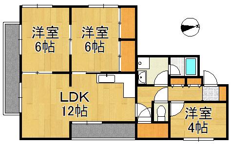 ホワイトプラザ(3LDK/4階)の間取り写真