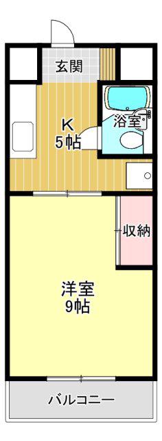 ハイツコスモスI(1DK/1階)の間取り写真