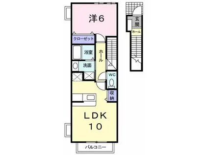 エスポワール(1LDK/2階)の間取り写真