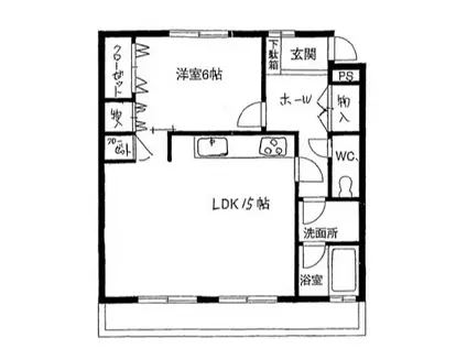 コーポラスM・O・T(1LDK/3階)の間取り写真