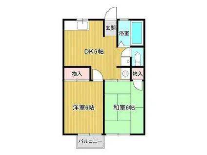 シティハイム南アサダ(2DK/2階)の間取り写真