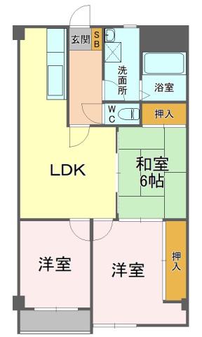 レジデンス両替町(3LDK/1階)の間取り写真