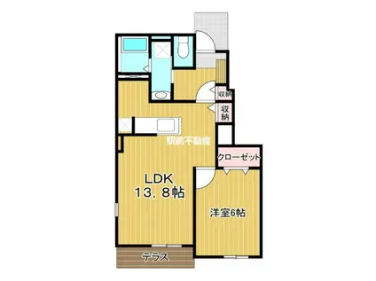 まりばさみI(1LDK/1階)の間取り写真