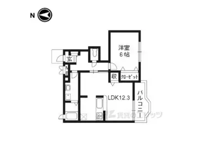 ピュア ファウンテン ヴィラ1(1LDK/1階)の間取り写真