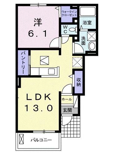レジデンス茂(1LDK/1階)の間取り写真