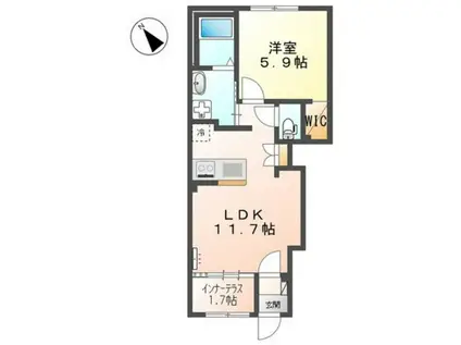 フェイト デラ フォレスタ(1LDK/1階)の間取り写真