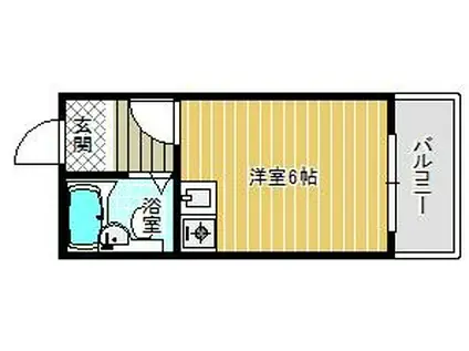 ユニティハウス(ワンルーム/1階)の間取り写真