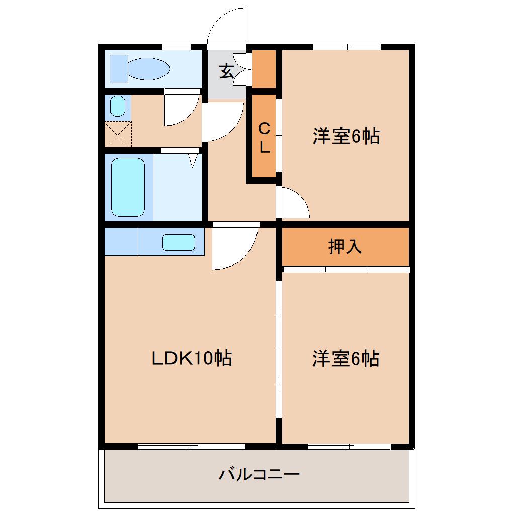 ベルメゾン(2LDK/3階)の間取り写真