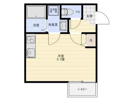 SOU.LEAF久留米大前(ワンルーム/2階)の間取り写真