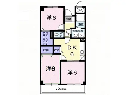 ニューファミールA(3DK/4階)の間取り写真