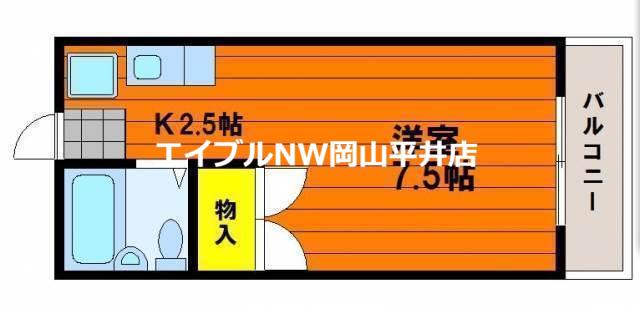 マイ・ディアライフ浜(1K/2階)の間取り写真