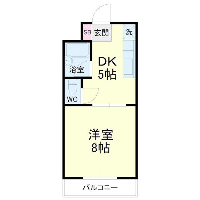 フレンドシティII(1DK/1階)の間取り写真