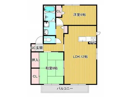 レジデンス丸山(2LDK/2階)の間取り写真