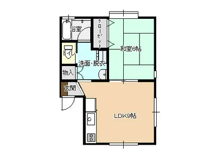 柏ハイツ(1LDK/2階)の間取り写真