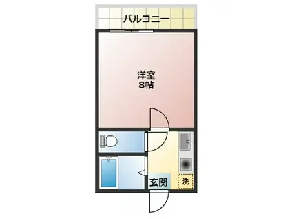 長柄ウエストパーク(1K/2階)の間取り写真