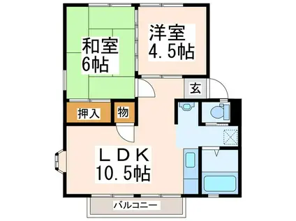 ファミール帯山(2LDK/2階)の間取り写真