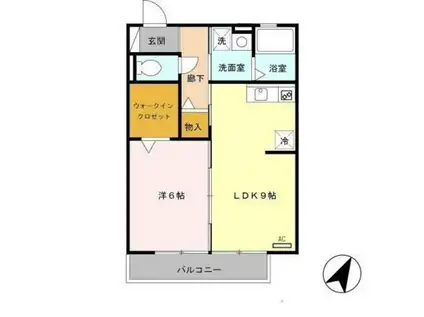 RASIS大海II(1LDK/2階)の間取り写真