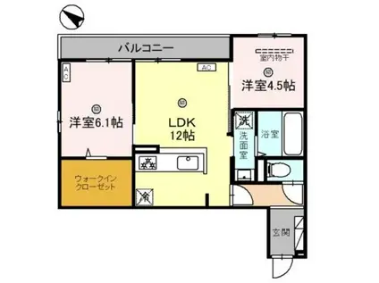 グランヴェールVI(2LDK/2階)の間取り写真