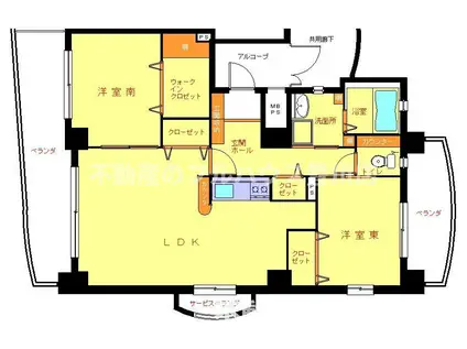 セントラルハイツ石黒(2LDK/7階)の間取り写真