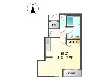 フォルティア(ワンルーム/1階)の間取り写真