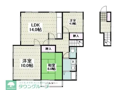 ジャパンビル大船(3LDK/2階)の間取り写真