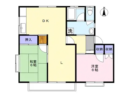 長谷川ハイツ(2LDK/1階)の間取り写真