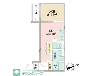 クロレ南流山VI(1DK/1階)の間取り写真