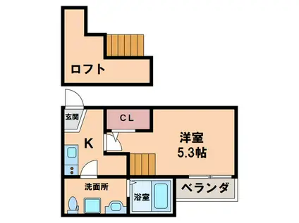 ボヌール・クマタ(1K/1階)の間取り写真