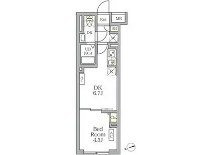 SOLASIA RESIDENCE 荻窪(1DK/1階)の間取り写真